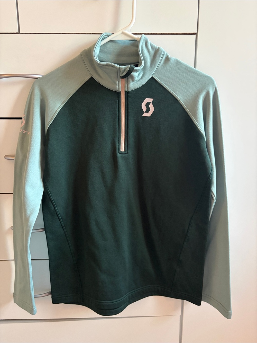 Youth Two-Tone Green Zip-Up Pullover